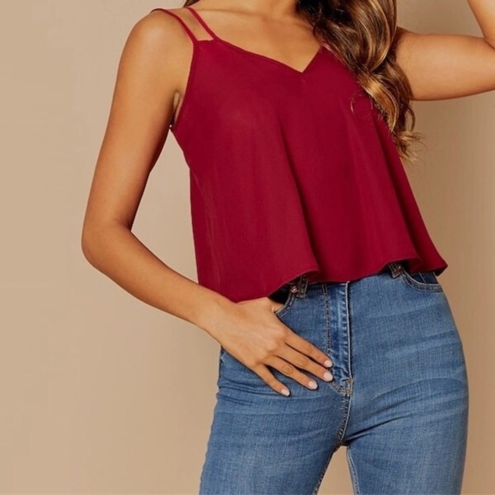 Casual Backless Double Strap Cami Crop Top - Picture 1 of 5